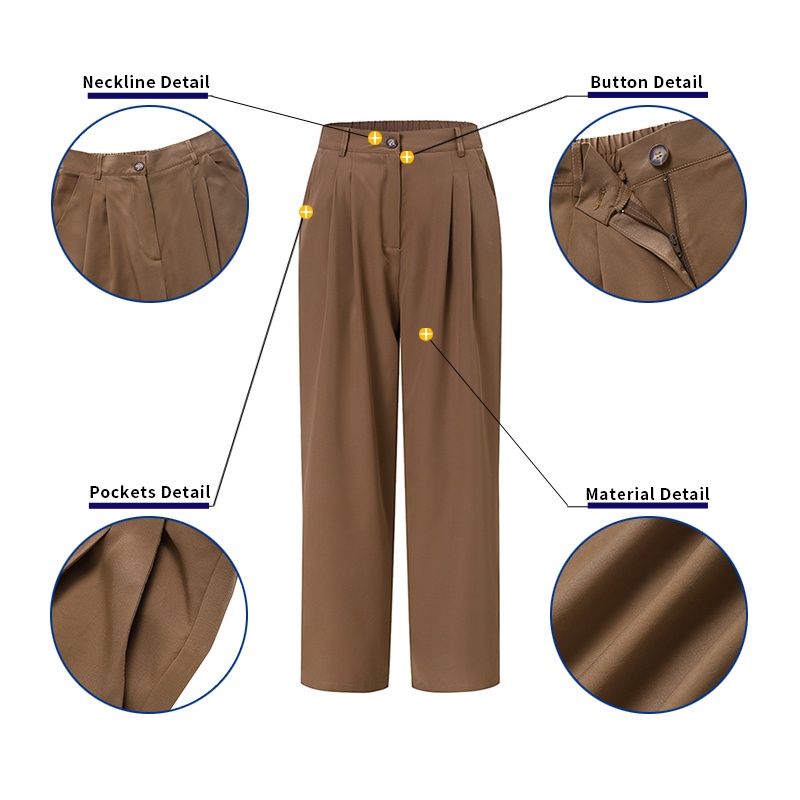 Quần dài ZANZEA ống rộng lưng thun co giãn có nút gài phía trước thời trang dành cho nữ