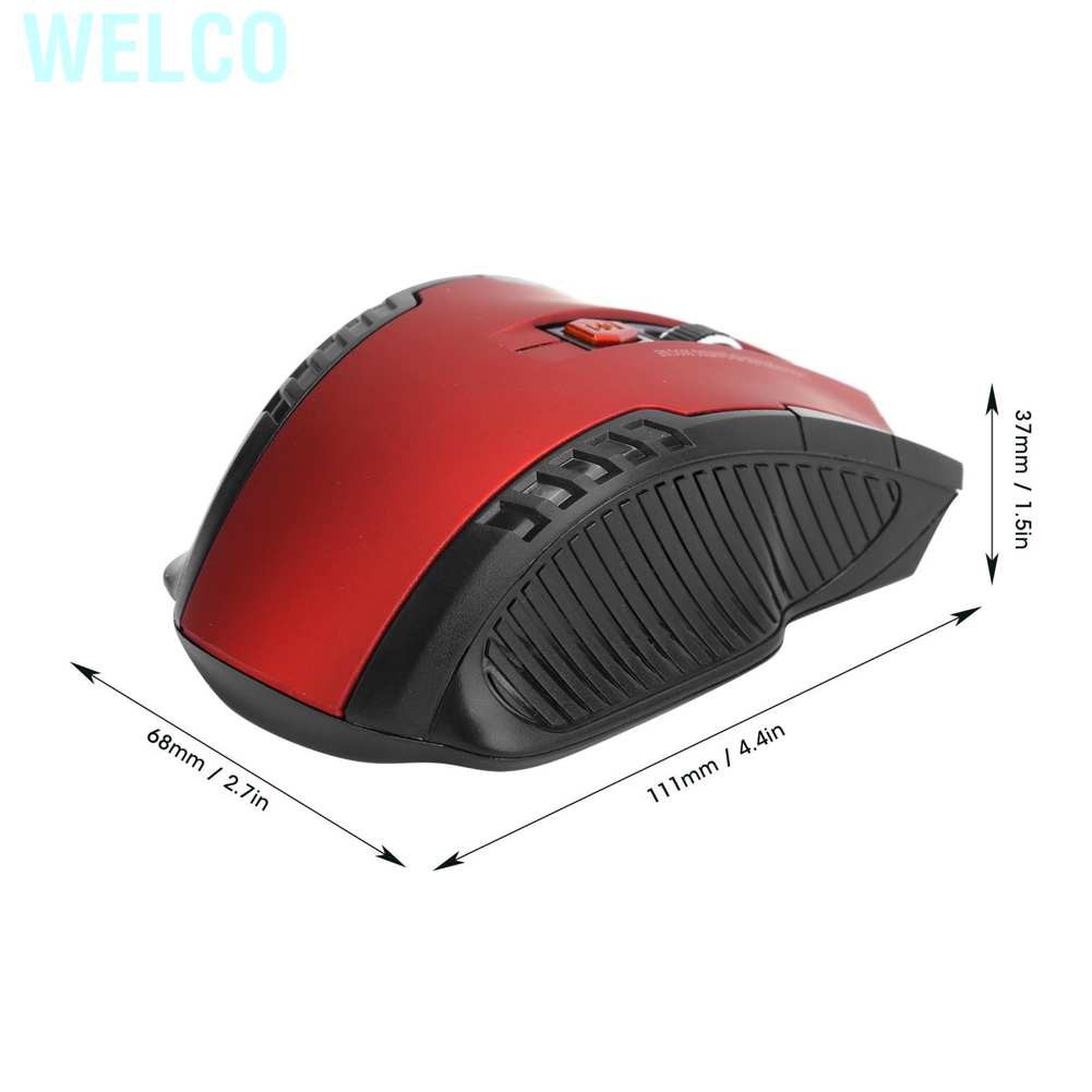 Welco Wireless Mouse 2.4G 3 Levels Adjustable Optical Computer External Device with USB Receiver