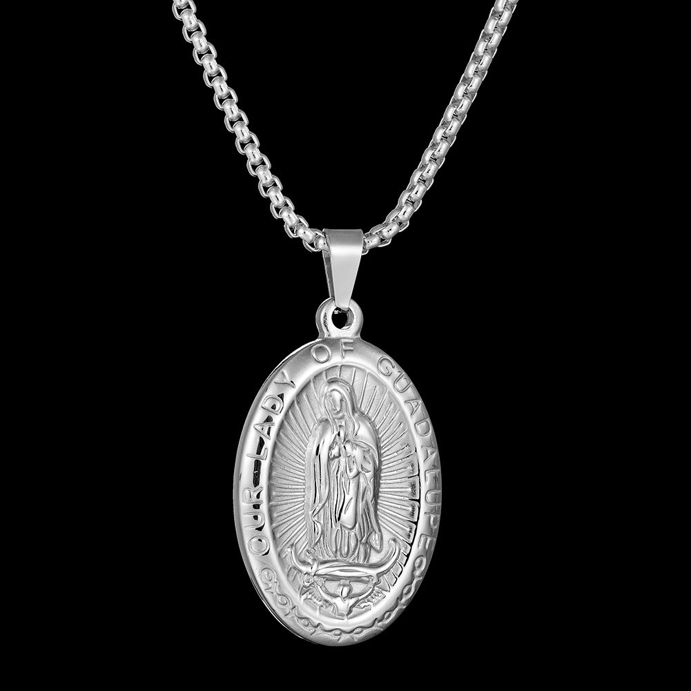 vòng cổ Mặt Chạm Nổi Hình Đức Mẹ Mary