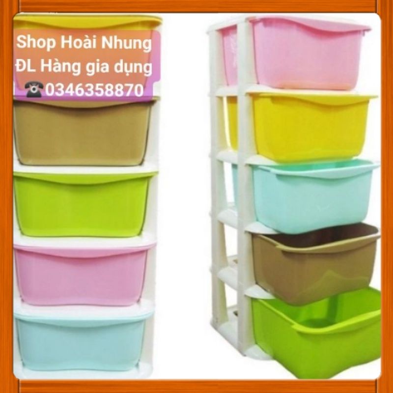 Tủ nhựa 5 ngăn sắc màu Việt Nhật 37*37*98cm