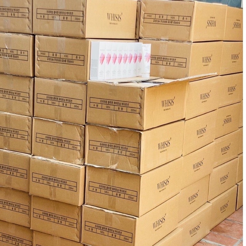 Kem body siêu trắng collagen Whisis SPF 50+