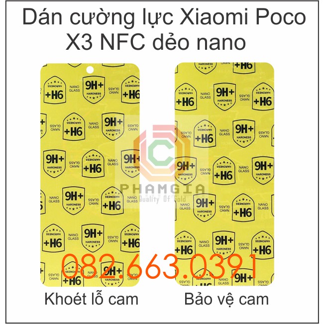 Dán cường lực màn hình Xiaomi Poco X3 nfc dẻo nano siêu bảo vệ