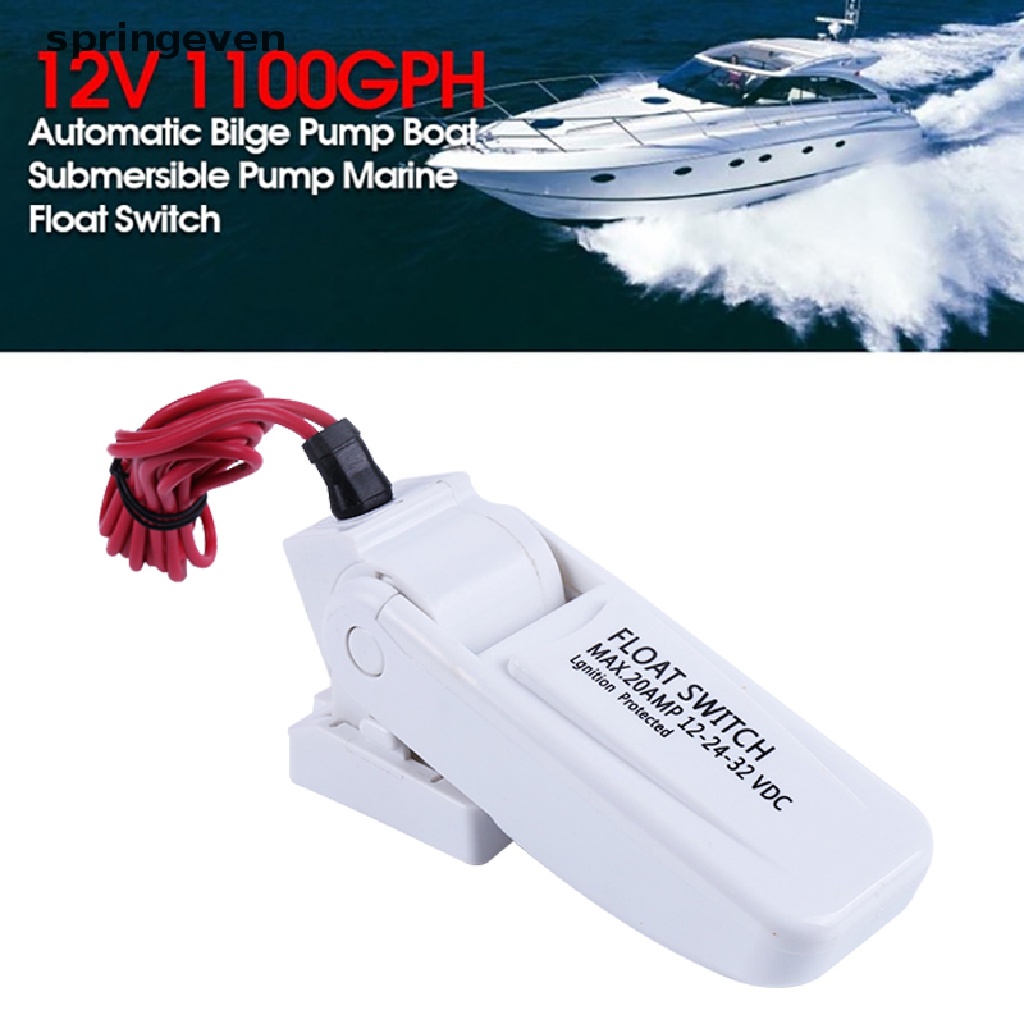 springeven 12V 1100GPH Automatic Bilge Pump Boat Submersible Pump Marine Float Switch U7W6 RFT