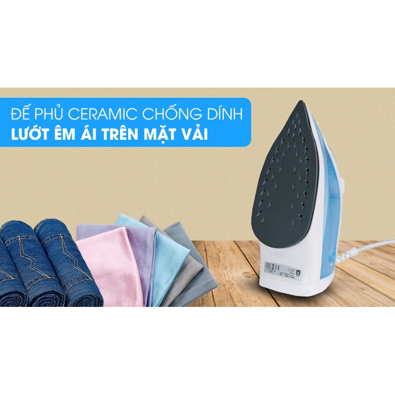 Bàn là hơi nước Philips công suất 2000W màu xanh nước biển, bảo hành 2 năm chính hãng - GC1740/20