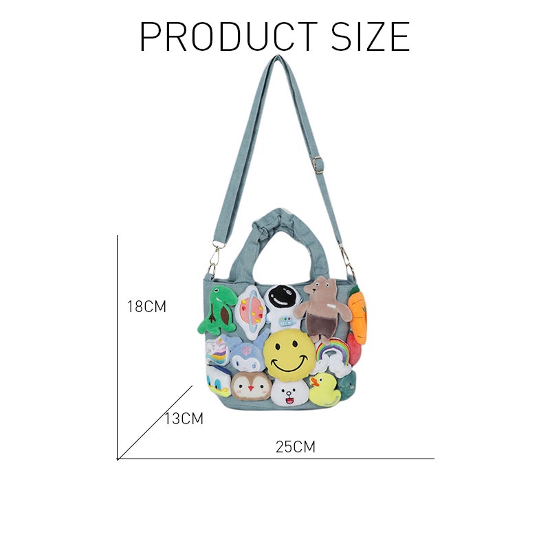 Túi đeo vai YADOU trang trí mặt cười hoạt hình xinh xắn dành cho nữ