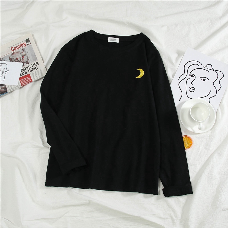 Áo thun IELGY tay dài thêu họa tiết thời trang