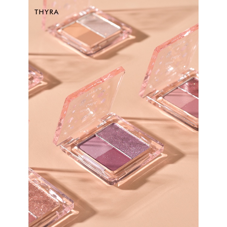 Thyra / thyra Xiaomeng Bảng Phấn Mắt Tông Đất y2k Millennium Màu Lì Và Ánh Ngọc Trai Lấp Lánh Tinh Tế Dễ Dàng Lên Màu Cho Sinh Viên Novice