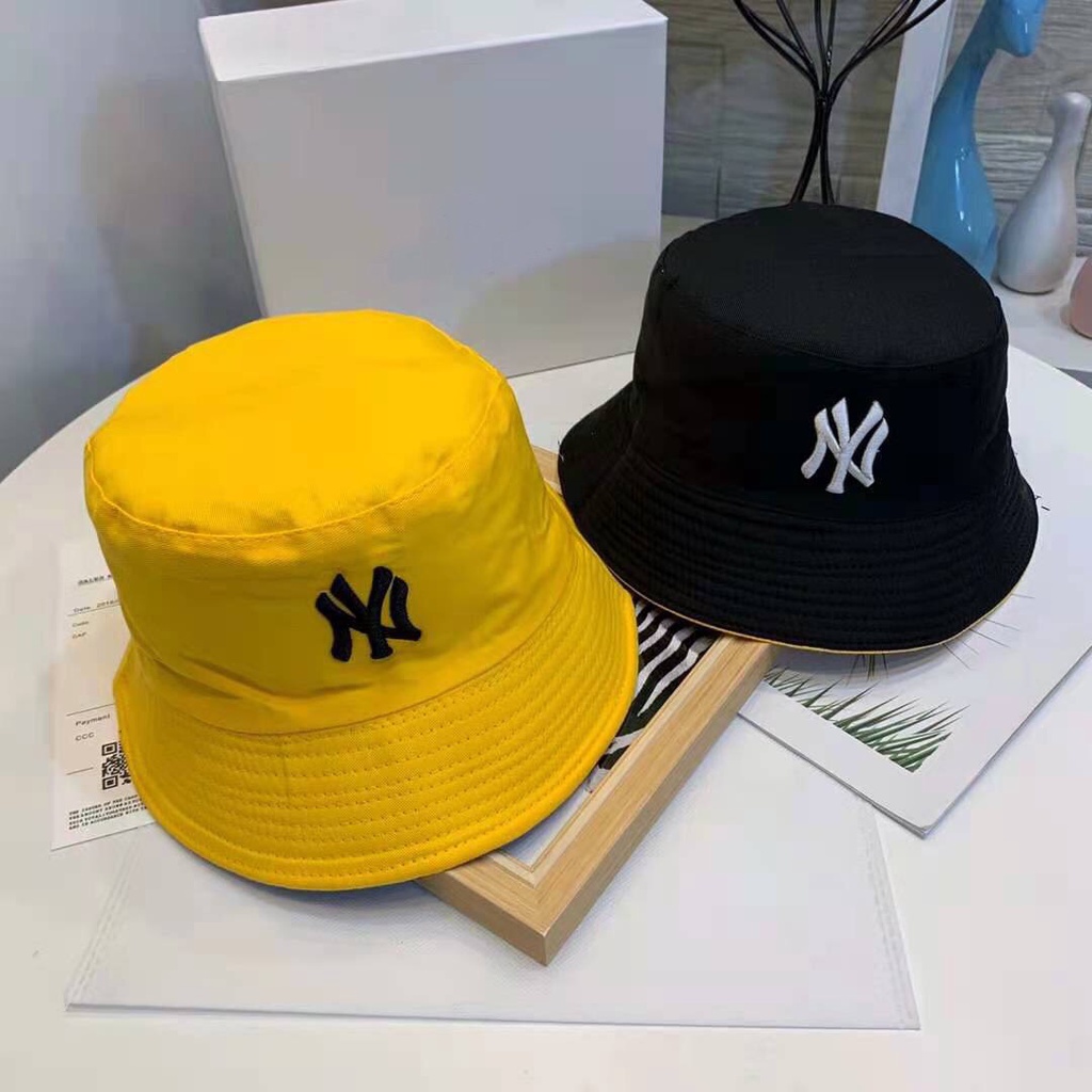 Mũ bucket nón tai bèo vành tròn 2 mặt thêu chữ NY kiểu dáng unisex [ Hàng Loại A+ ]