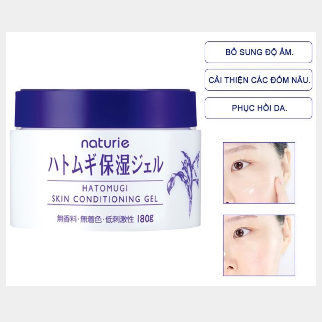 Gel Dưỡng Da Naturie Hatomugi Skin Conditioning Chiết Xuất Từ Hạt Cây Ý Dĩ 180g