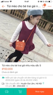 Túi bé gái hình mèo( da lộn ngộ nghĩnh)