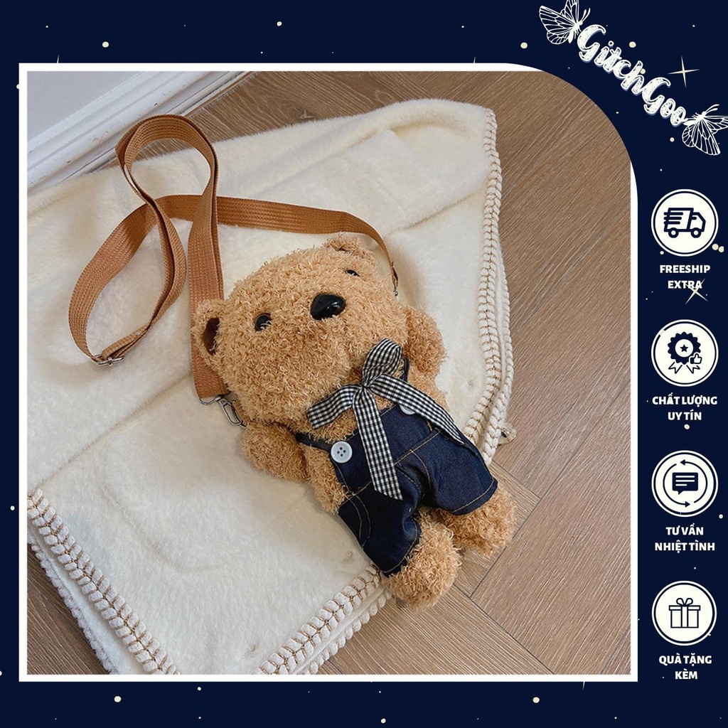 Túi đeo chéo hình thú bông gấu Teddy đáng yêu GitchiGoo 15