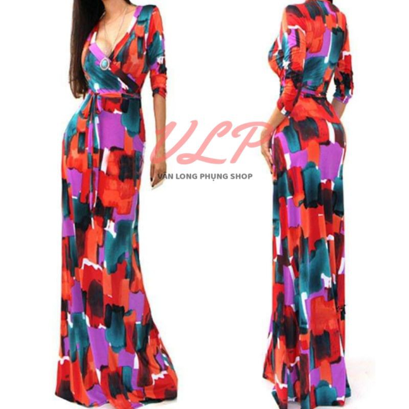 [THANH LÝ] Maxi phối màu sành điệu