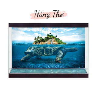 DECAL HỒ CÁ HÌNH RÙA NHIỀU KÍCH THƯỚC_THIẾT KẾ NÀNG THƠ