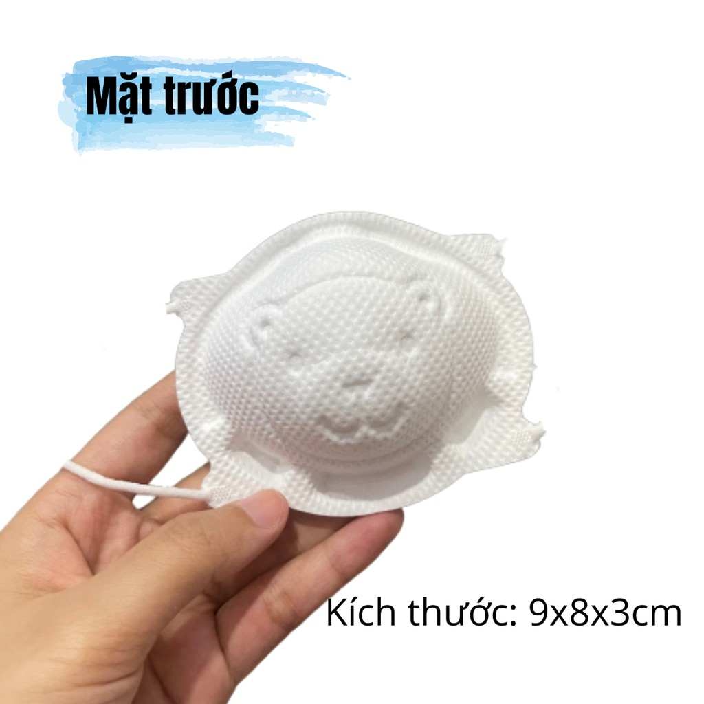 Khẩu trang hình gấu Pigeon mẫu 2021 cho trẻ sơ sinh đến 2 tuổi (Set 3 cái). Thiết bị y tế - Riokids KT3