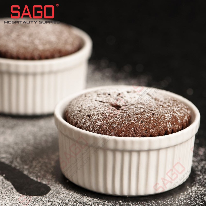 Khuôn Sứ Ramekin Tròn Sọc Làm Bánh , Sứ Cao Cấp