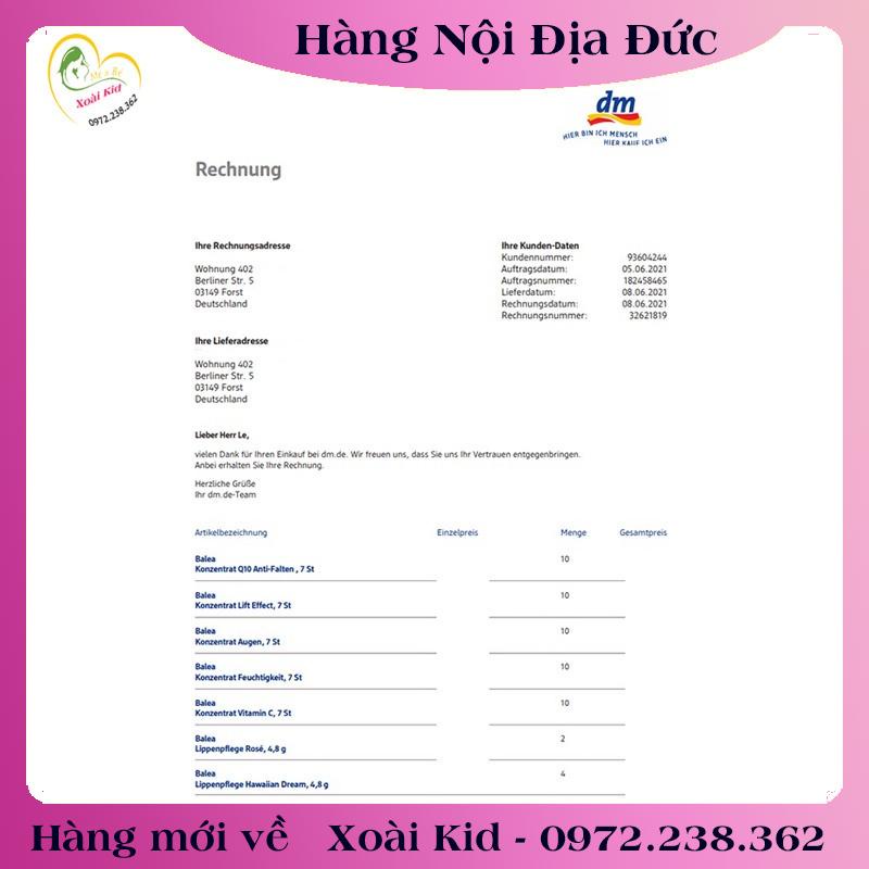 [auth] Viên nang dưỡng da Balea Đức [Hot]
