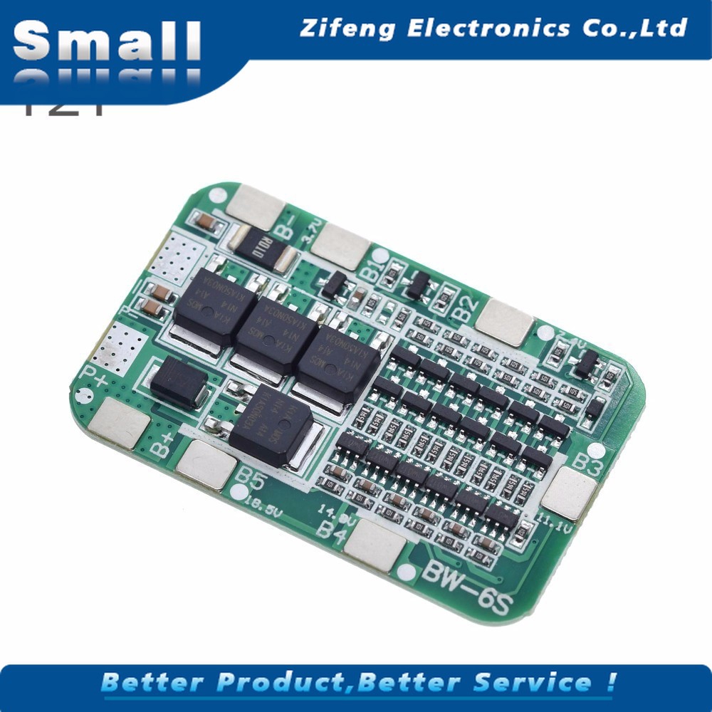 Bảng Mạch Bảo Vệ Pin Lithium 6s 15a 24v Pcb Bms Cho 6 Pin Li-Ion 18650