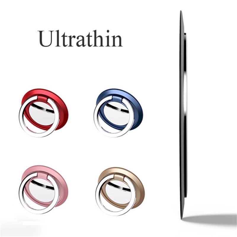 Giá Đỡ Điện Thoại Dạng Nhẫn Bằng Kim Loại Siêu Mỏng Nhẹ Xoay 360 Độ Thông Dụng Cho Xe Hơi