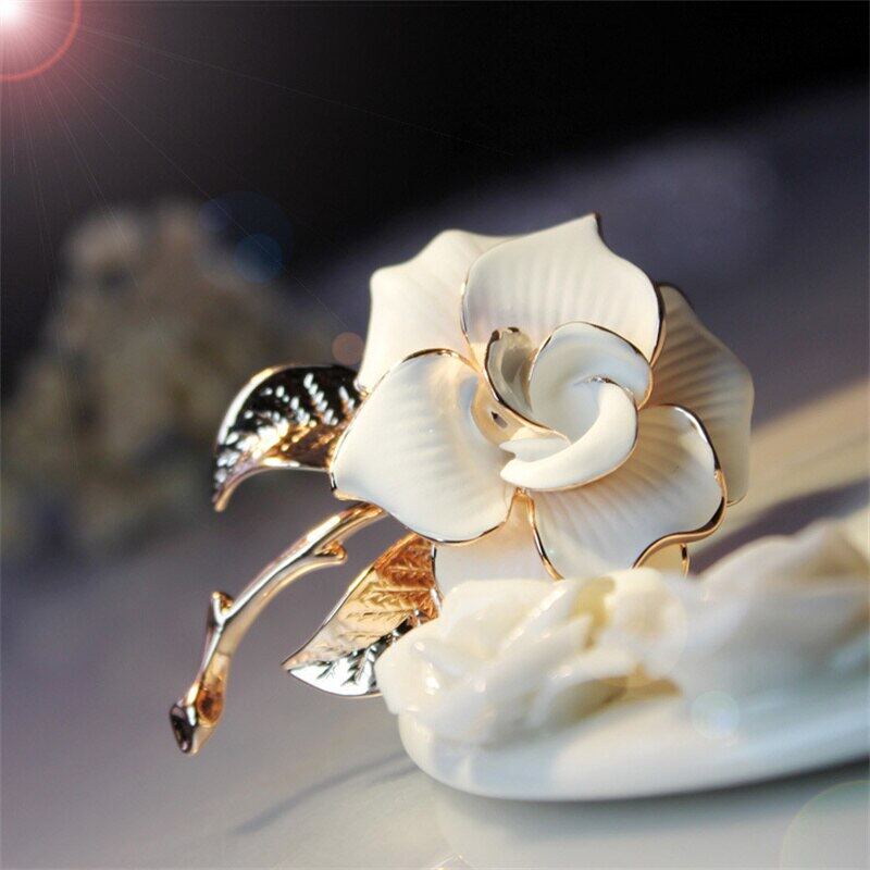 Trâm Cài Áo Hình Hoa Hồng Bằng Kim Loại Cao Cấp Phong Cách retro