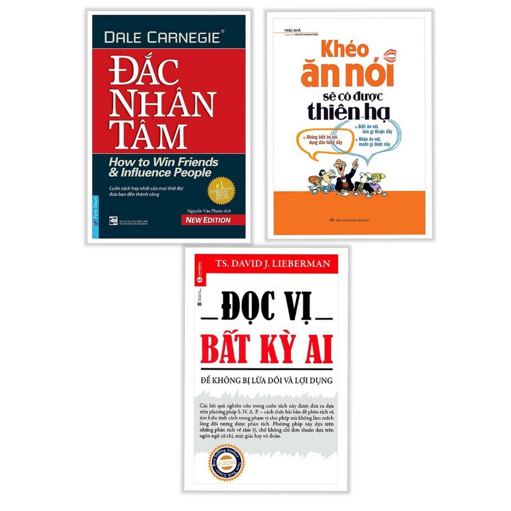 Sách - Combo Đắc nhân tâm + Đọc vị bất kì ai + Khéo ăn nói có được thiên hạ (Bộ 3 cuốn ) | BigBuy360 - bigbuy360.vn