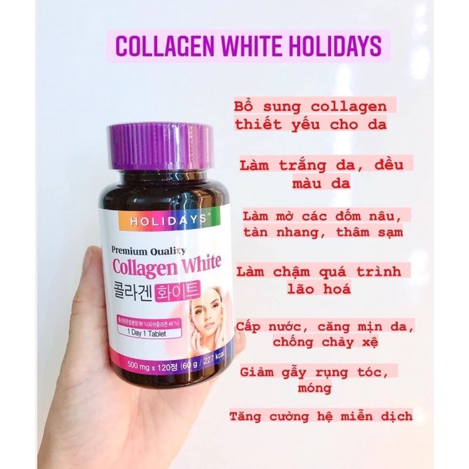 Viên uống trắng da chống lão hoá Collagen White Holidays