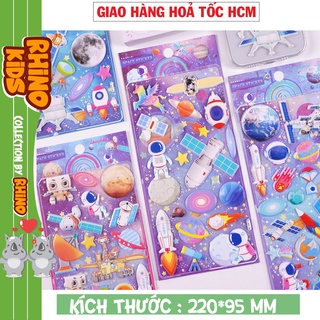 Sticker 3D chống thấm xe đồ chơi cho bé hình vũ trụ SPACE dán vui sáng tạo cho bé