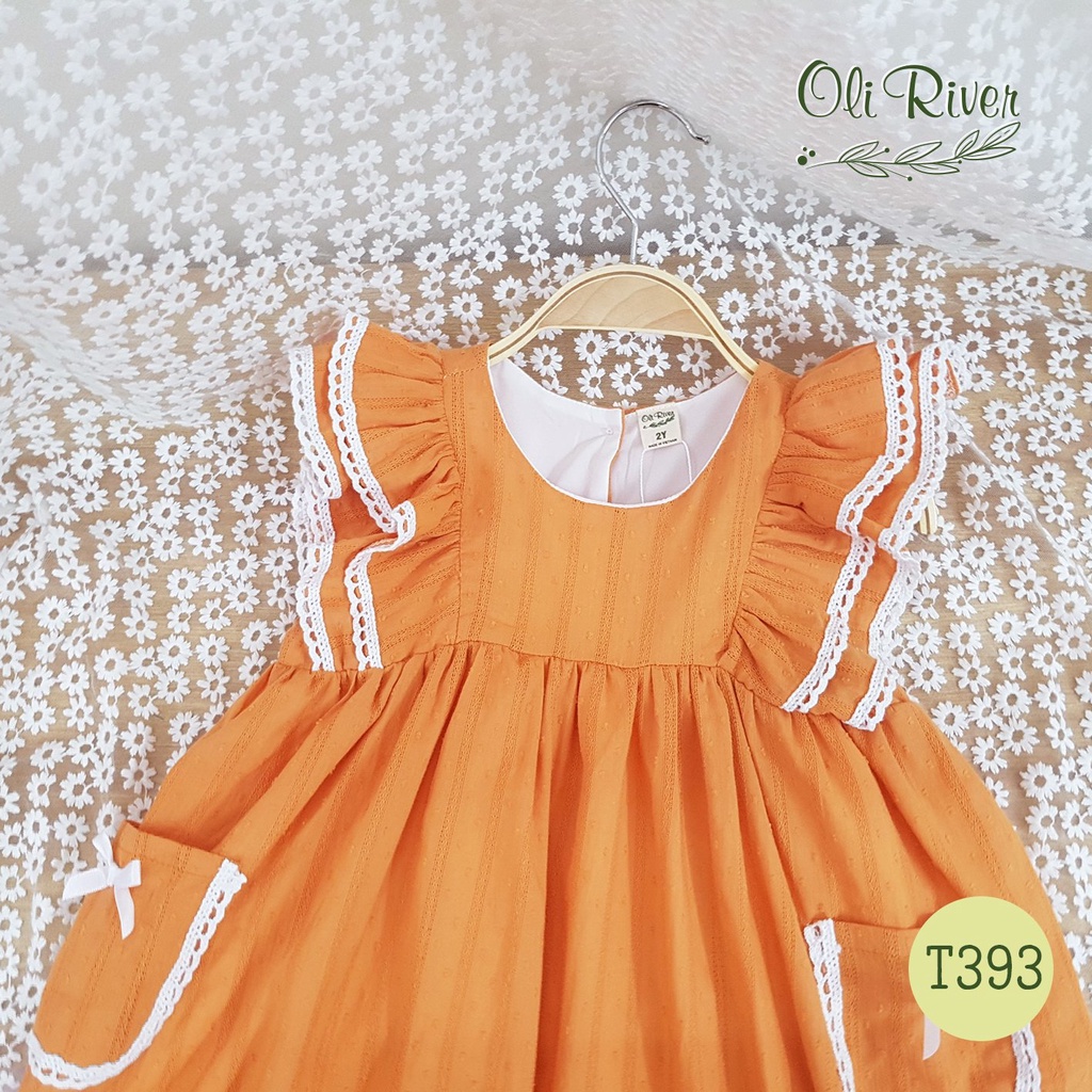 (1->10 tuổi) Váy đầm chuẩn hãng Oli river tay cánh tiên 2 lớp siêu xinh cho bé (T393)