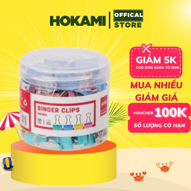 Kẹp màu Deli - kẹp bướm cao cấp - HOKAMI STORE