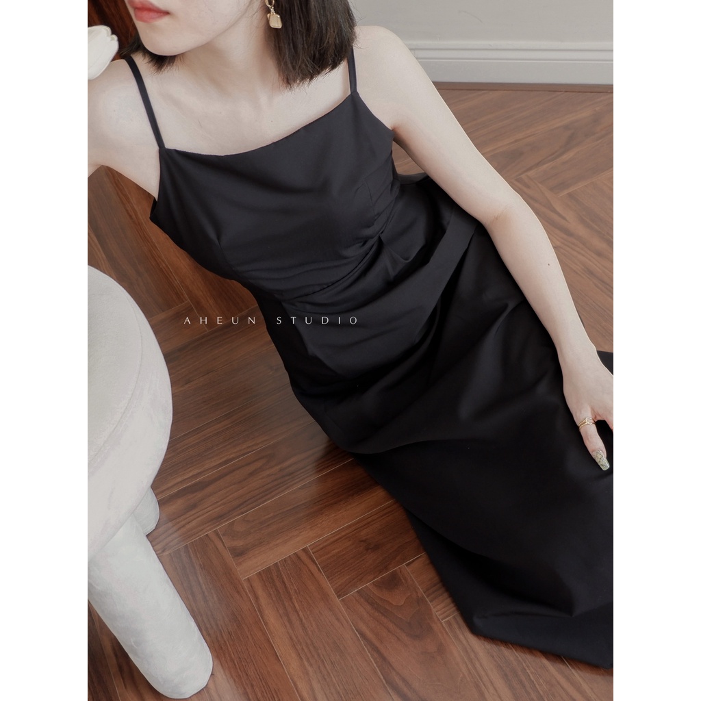 Đầm nữ dài cổ yếm hai dây thắt nơ, hở lưng phong cách Hàn Quốc - MARTHA DRESS ( 9096 )