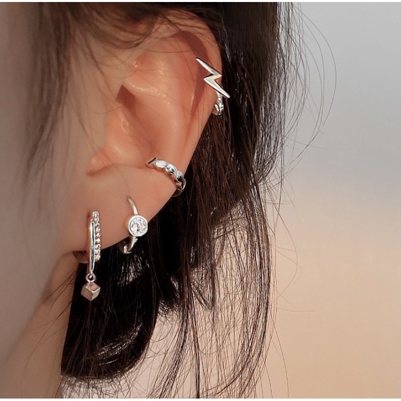 1 CHIẾC khoen tròn nhỏ nhiều mẫu đeo vành tai size nhỏ