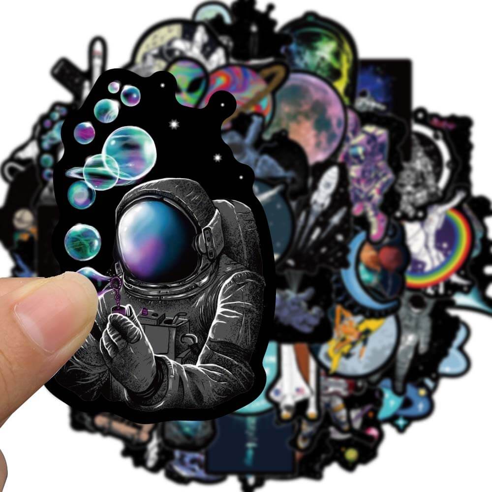 NASA Bộ 50 Miếng Dán Trang Trí Laptop/Điện Thoại/Mũ Bảo Hiểm Họa Tiết Graffiti Chống Thấm Nước