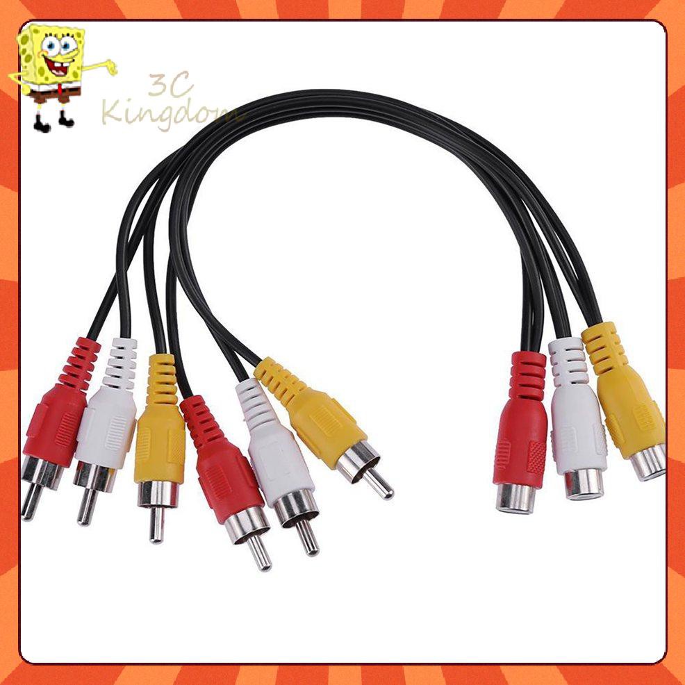 Cáp Chuyển Đổi Âm Thanh Video Từ Đầu Cái 30cm 3 RCA Sang 6 RCA Đầu Đực