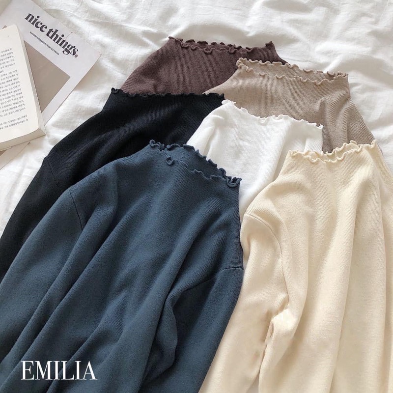 Áo len giữ nhiệt cổ xoăn