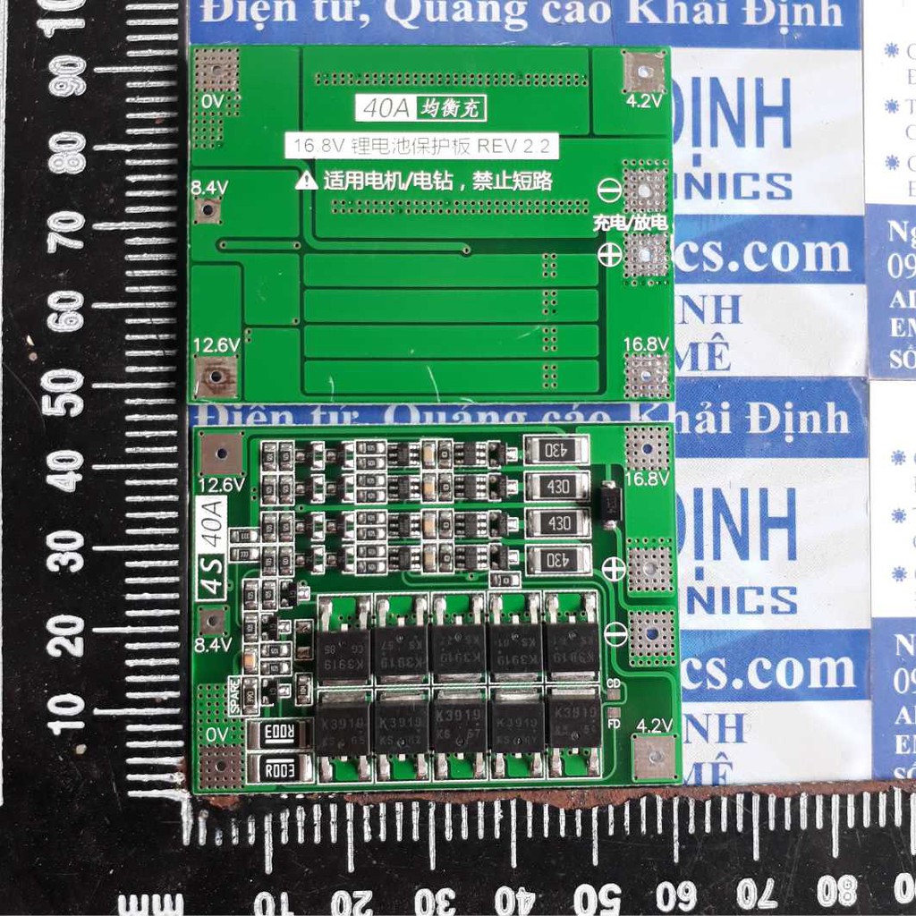 module SẠC, bảo vệ quá tải pin 18650 4 viên 14.8V-16.8V 40A kde3793
