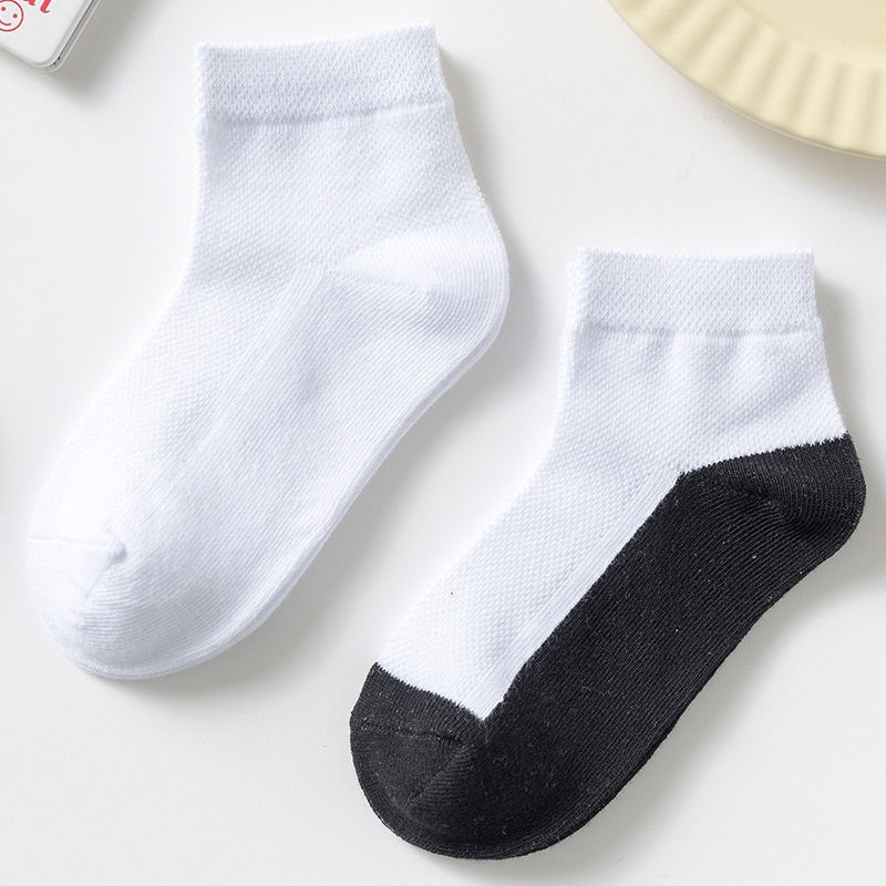 Vớ Cotton Ngang Mắt Cá Màu Trắng Dành Cho Trẻ Em 3-15 Tuổi 3-15 Tuổi