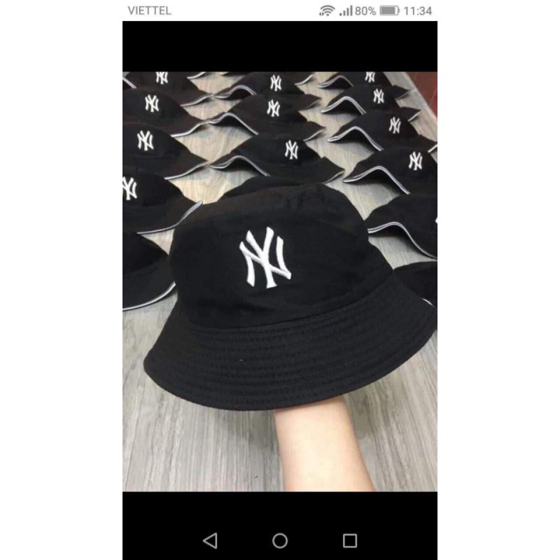 Nón, mũ lưỡi trai unisex thời trang vải kaki  thêu logo NY