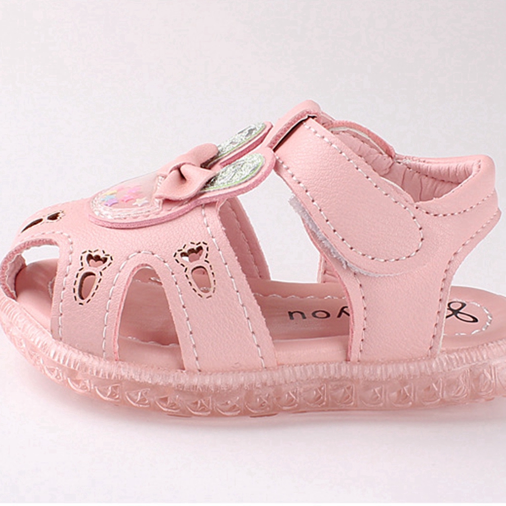 0-2 Cartoon Pink Rabbit Pre Walker Newborn Baby Shoes Sandals Protect Toes Girls Baby Sandals Infant Toddler Shoes