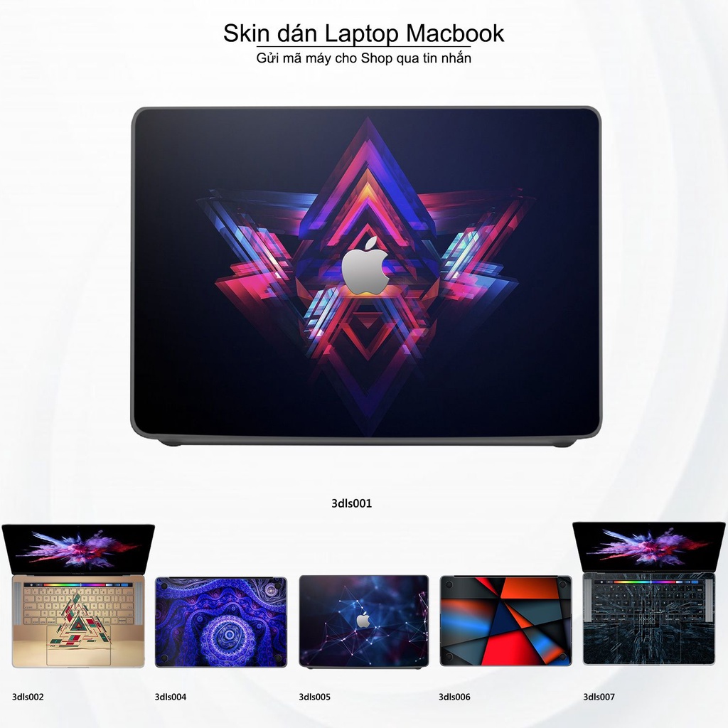 Skin dán Macbook mẫu 3D (đã cắt sẵn, inbox mã máy cho shop)