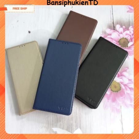 Bao Da Dạng Ví  Oppo A12 May Viền Cao Cấp - Có Cường Lực