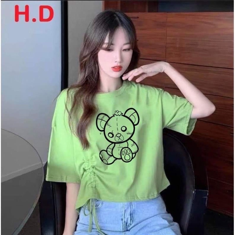 Áo croptop gấu rút eo HD12