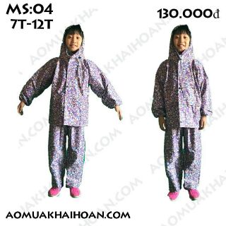 BỘ ÁO MƯA TRẺ EM VẢI DÙ