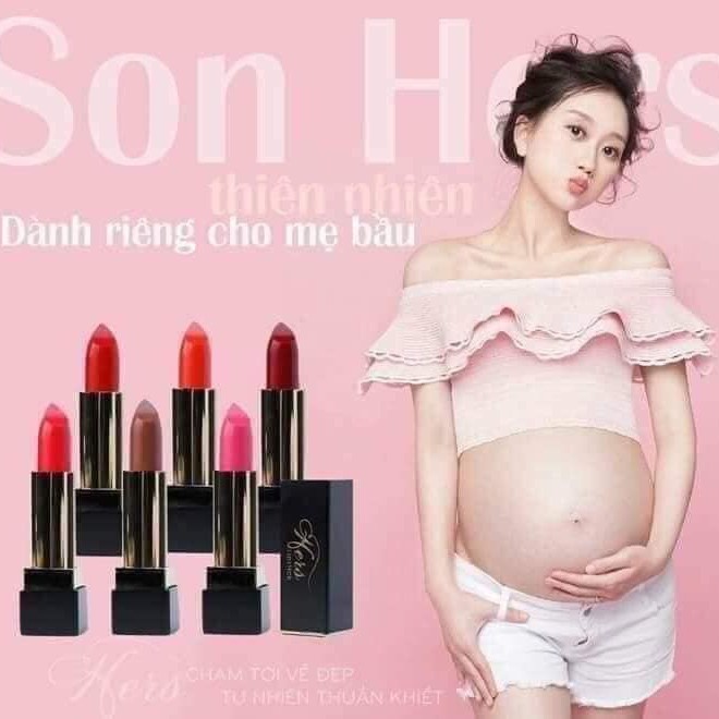 Son Lì Hers Thiên Nhiên Không Chì Bền Màu Lâu Trôi - Không Thâm Môi - An Toàn Cho Bà Bầu - Mẹ Sau Sinh