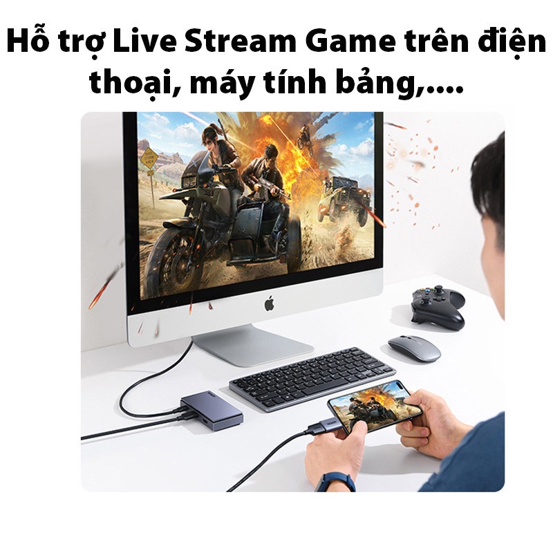 Box ghi hình USB-C Video Capture Live Stream Ugreen 10937 4K@60Hz CM410 Chính Hãng Cao Cấp