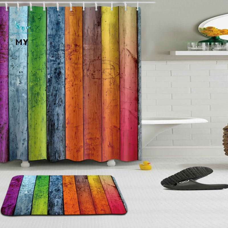Rèm Phòng Tắm Chống Thấm Nước Kèm 12 Móc Treo