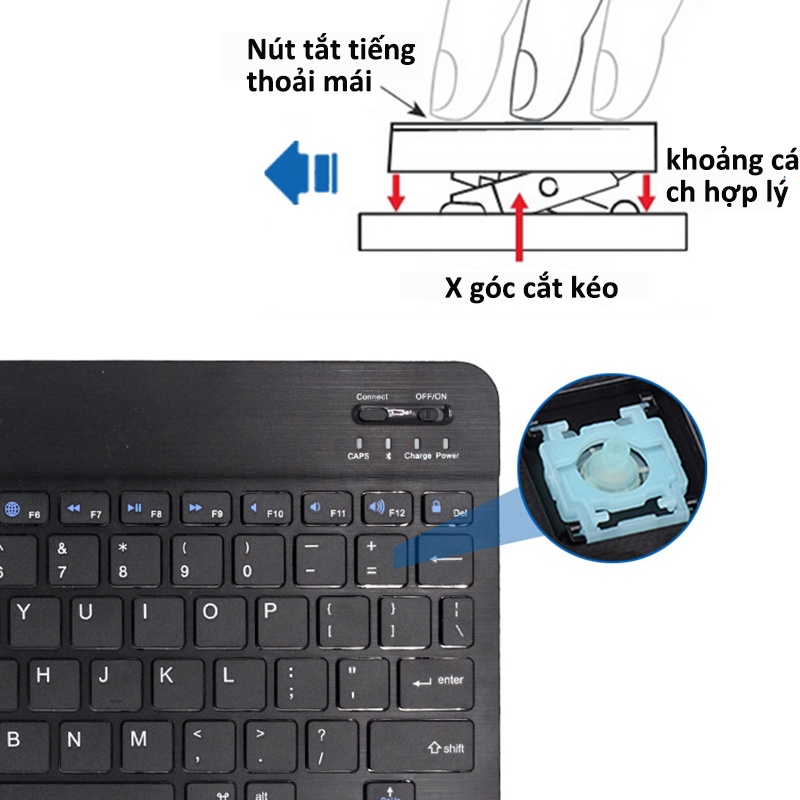Bàn Phím Không Dây Bluetooth mini 10 inch chuột không dây cho IOS/Android/Windows/Tablets/OPPO bàn phím và chuột