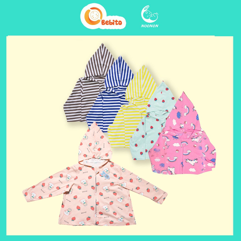 Áo chống nắng cho bé TURBAN áo choàng cho bé từ 5 - 20 kg có mũ chất cotton thoáng mát - sp 26