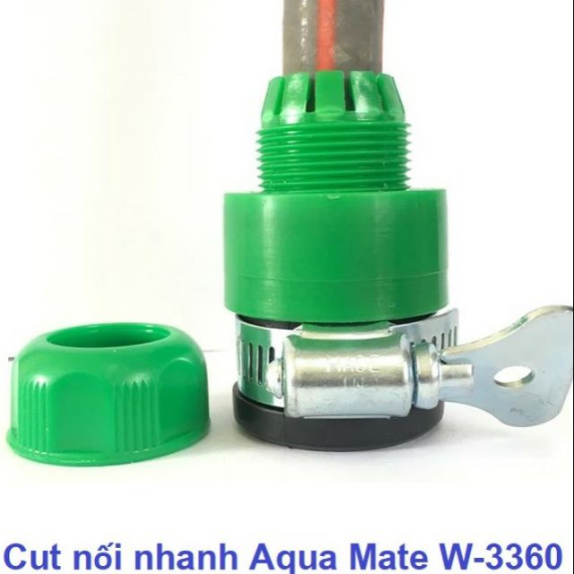 Đầu khớp nối vòi nước với dây ống mềm 12mm 14mm Aquamate W-3360