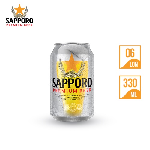 Quà tặng không bán - Bia Sapporo Premium lốc 6 lon (330ml/lon)