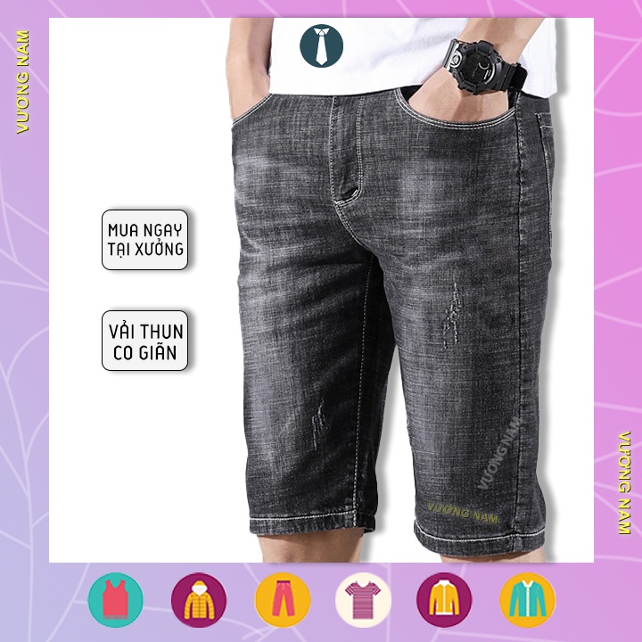 Quần short jean nam chất bò ngắn xước cao cấp co giãn VN58H | BigBuy360 - bigbuy360.vn