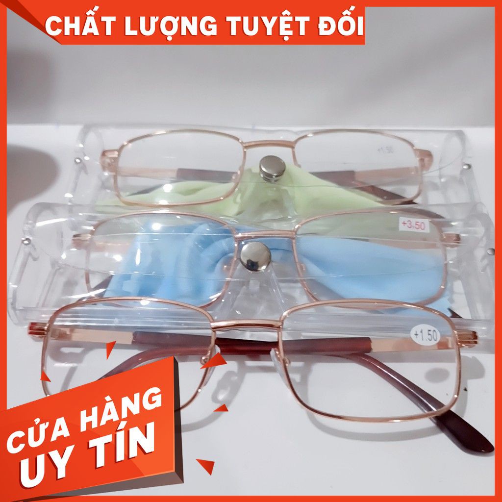 Kính lão / kính viễn thị / tròng kính thuỷ tinh gọng titan cứng